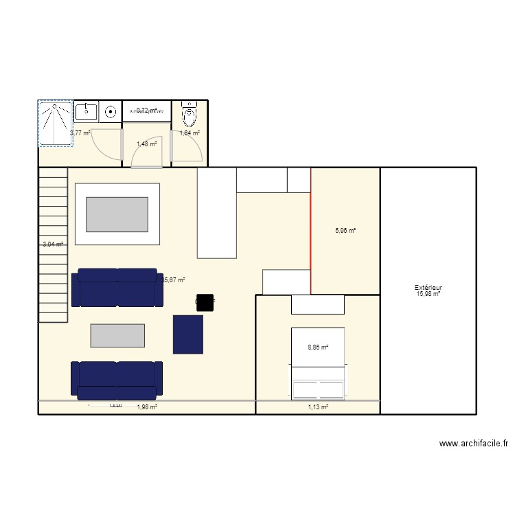 TOURS - BAS - EN COURS. Plan de 11 pièces et 80 m2