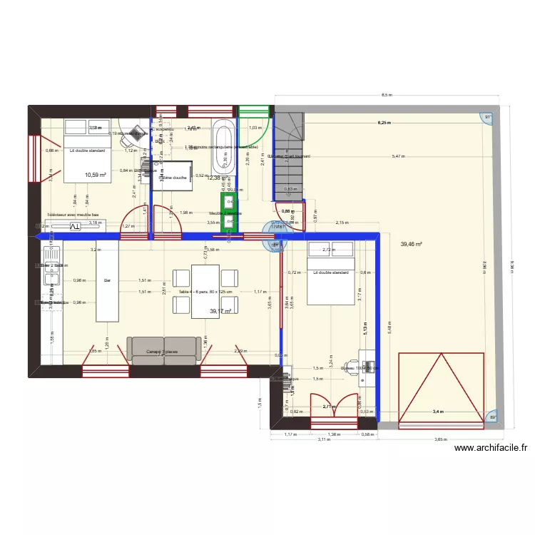 nadegeRDC2. Plan de 4  et 102 m²