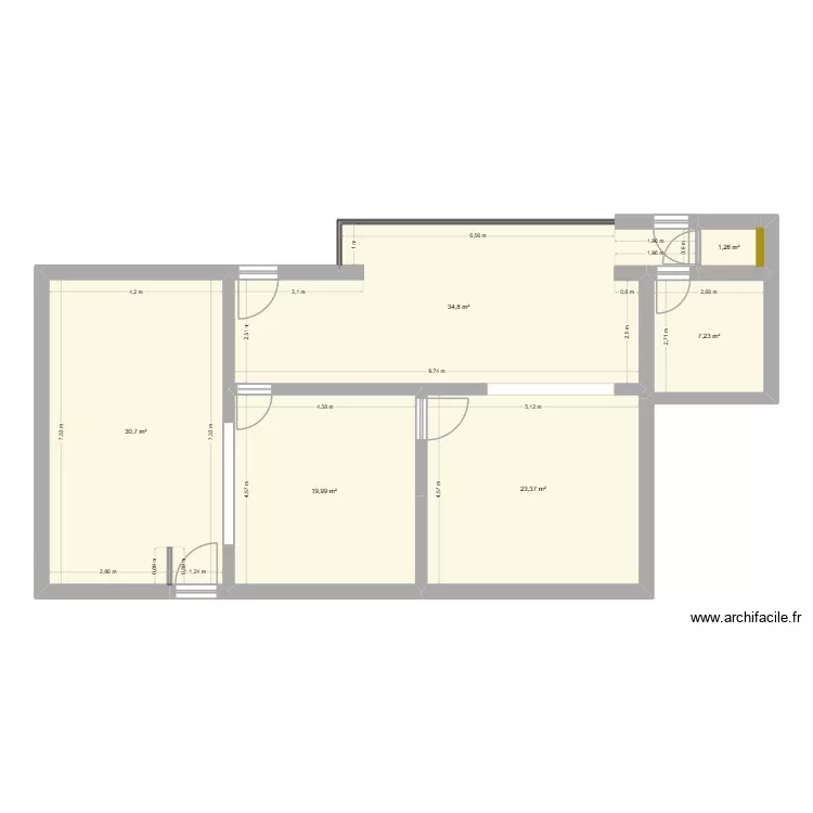 Gaillard-Plan Rez. Plan de 6  et 117 m²