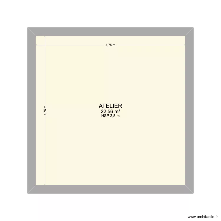 ATELIER. Plan de 1 et 23 m² ATELIER. Plan de 1 et 23 m²