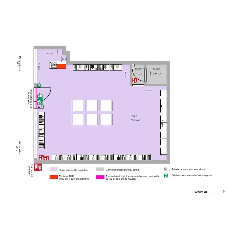 LES PÉPITES APRES TRAVAUX. Plan de 3 pièces et 53 m2