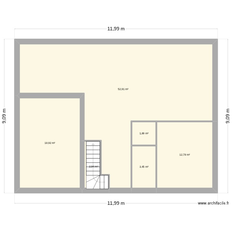 lot 12. Plan de 6 pièces et 93 m2