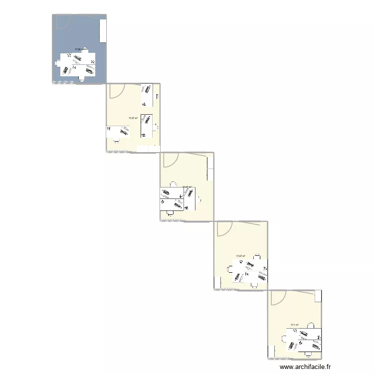 Bureau. Plan de 5  et 85 m²