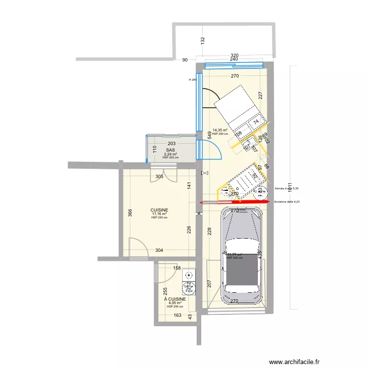 Agrandissement NADINE. Plan de 