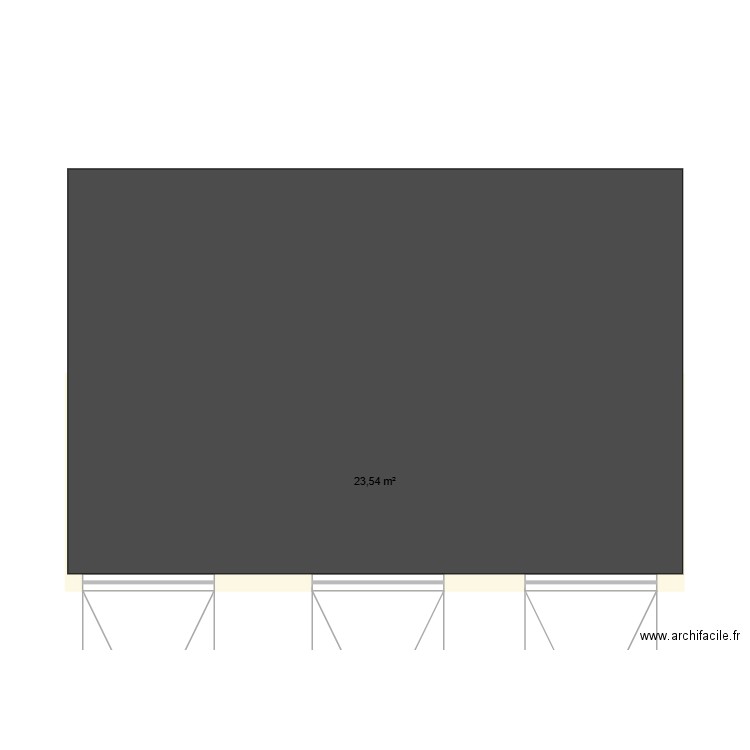 HANGAR. Plan de 1 pièce et 24 m2