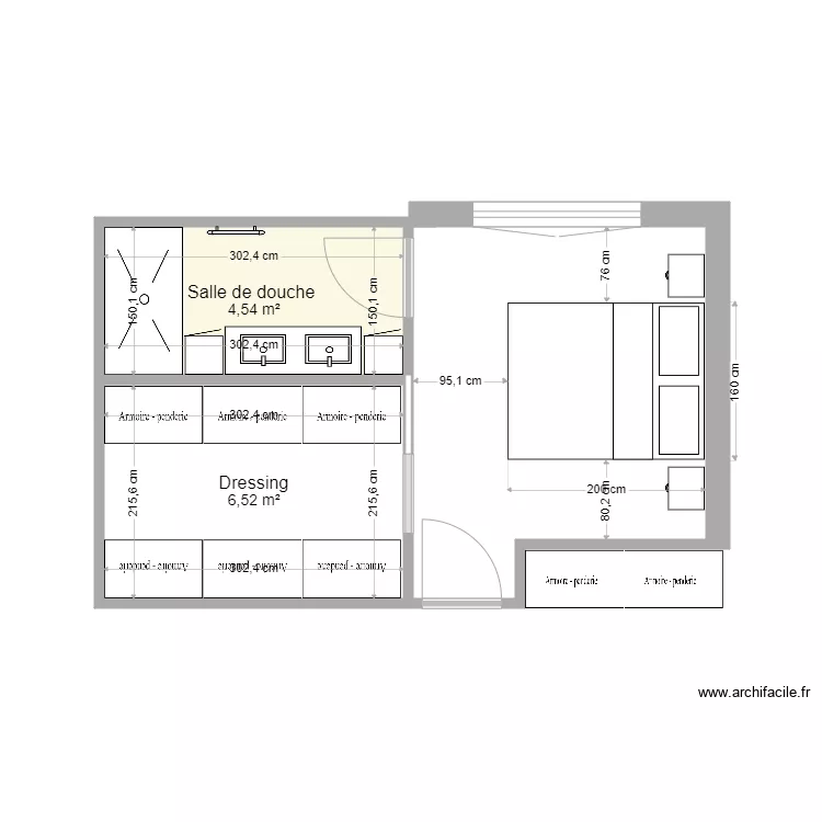 E. Lesieur - Chambre parental. Plan de 