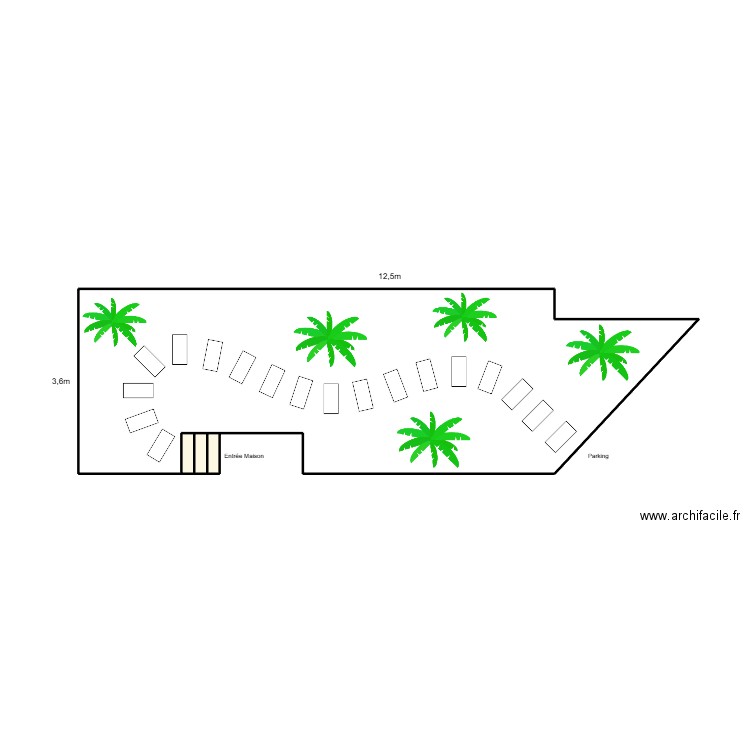 Alphonsine_zone_ombragee. Plan de 4 pièces et 36 m2