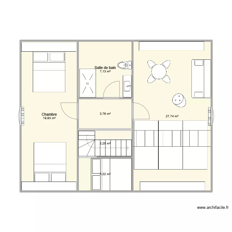 Maison Bussière étage. Plan de 6 et 66 m² Maison Bussière étage. Plan de 6 et 66 m²
