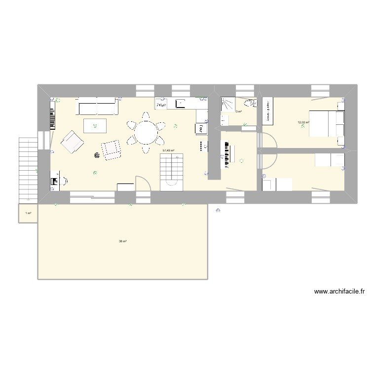 Long&egrave;re Julie & Mathieu cloison 2. Plan de 0 pièce et 0 m2