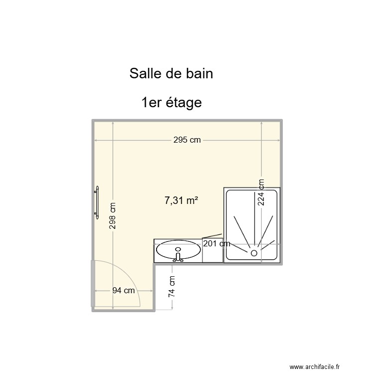 Salle de bain étage. Plan de 0 pièce et 0 m2