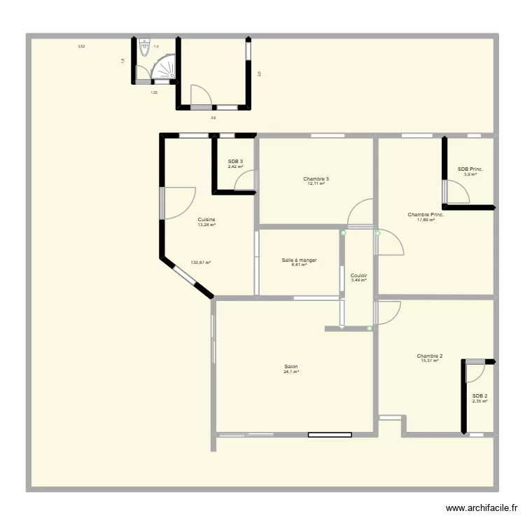 4-Plan Ind&eacute;pendances Septembre. Plan de 18 Pièces et 260 m²