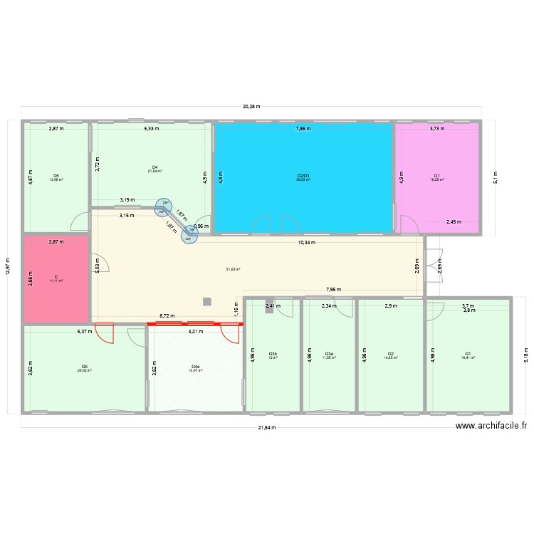 Bureaux Viroflay meublés 1. Plan de 12 pièces et 248 m2