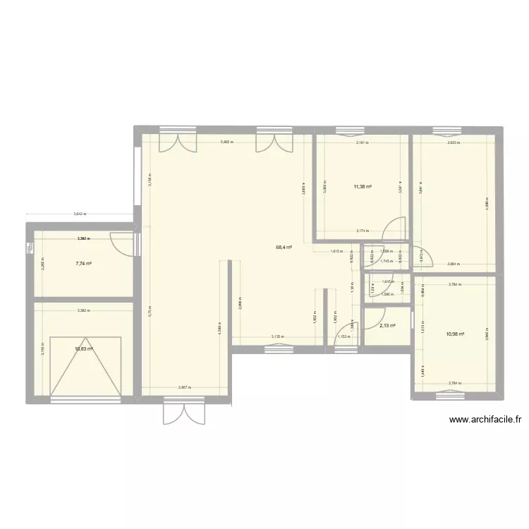 Maison. Plan de 6 Pièces et 111 m²