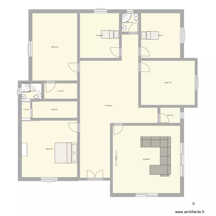 Maison 2027. Plan de 13 Pièces et 199 m²
