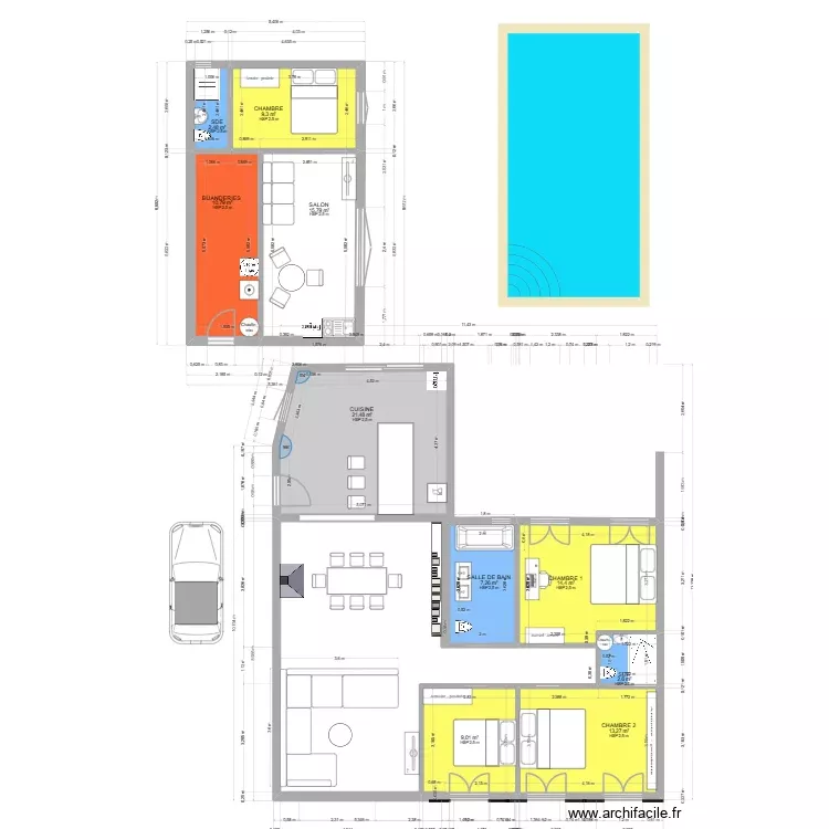 ANDELU. Plan de 10 Pièces et 106 m² ANDELU. Plan de 10 Pièces et 106 m²
