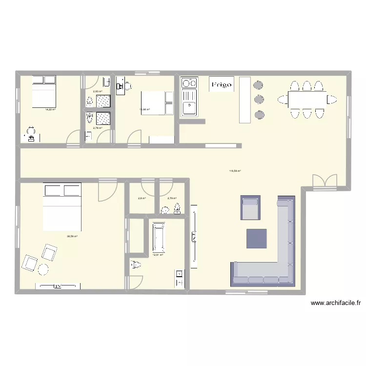 DolCity. Plan de 9  et 209 m²