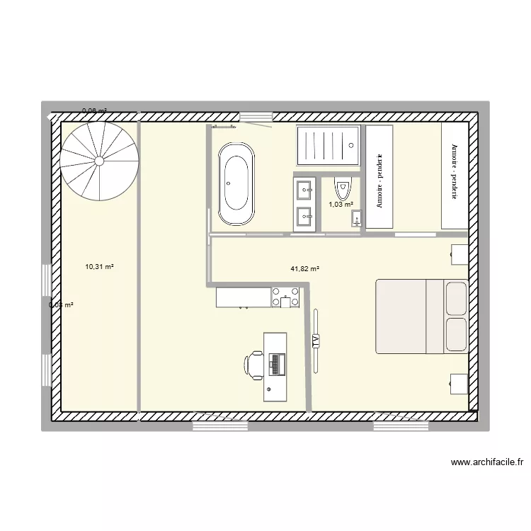 Etage. Plan de 5 Pièces et 53 m² Etage. Plan de 5 Pièces et 53 m²