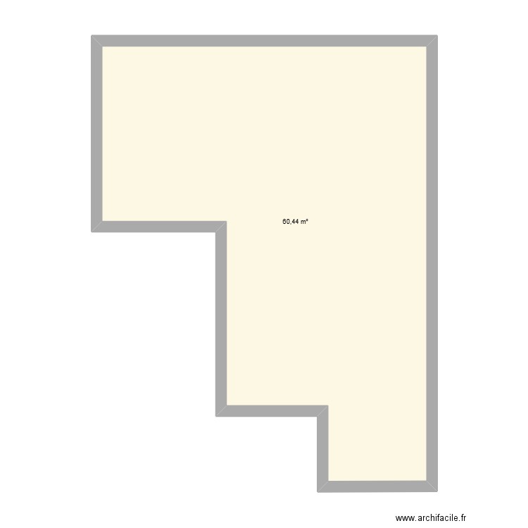 locaux actuels. Plan de 1 pièce et 60 m2