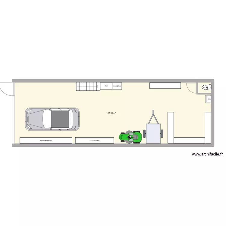 depot. Plan de 2  et 67 m²