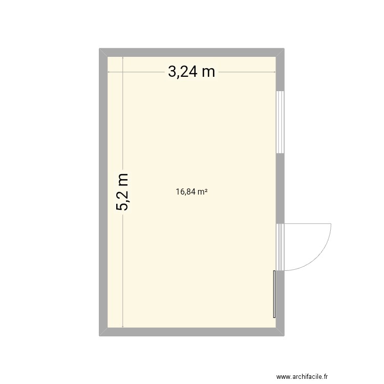 Stf. Plan de 1 pièce et 17 m2
