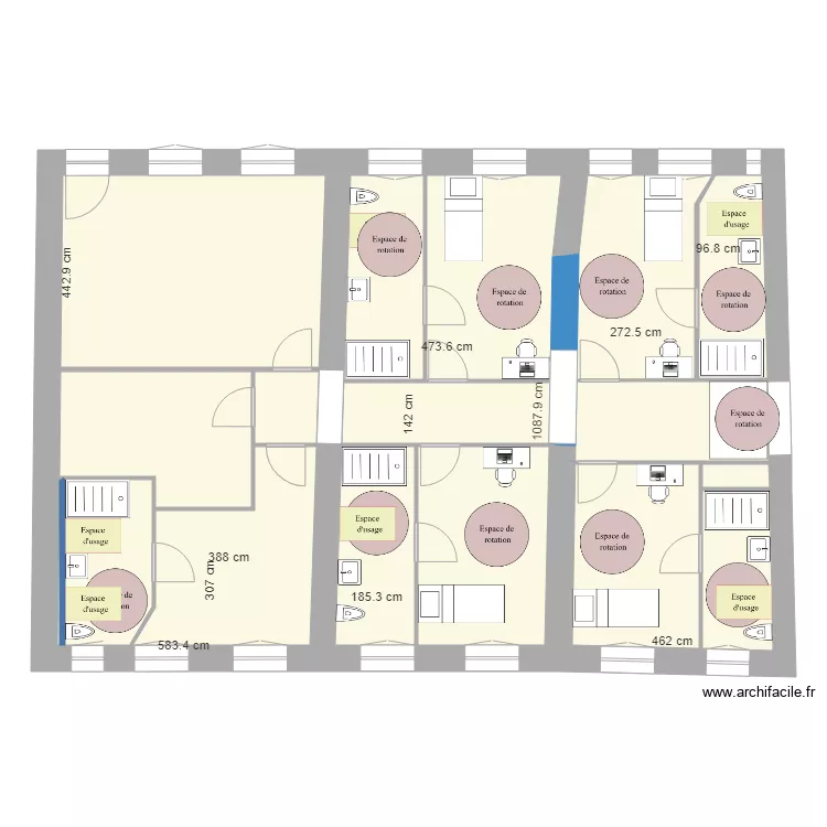 LHSS. Plan de 7  et 160 m²