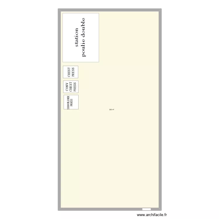 GYM. Plan de 1 Pièce et 200 m²
