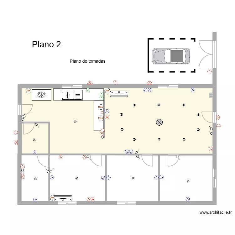 ZUZU prises. Plan de 1  et 66 m²