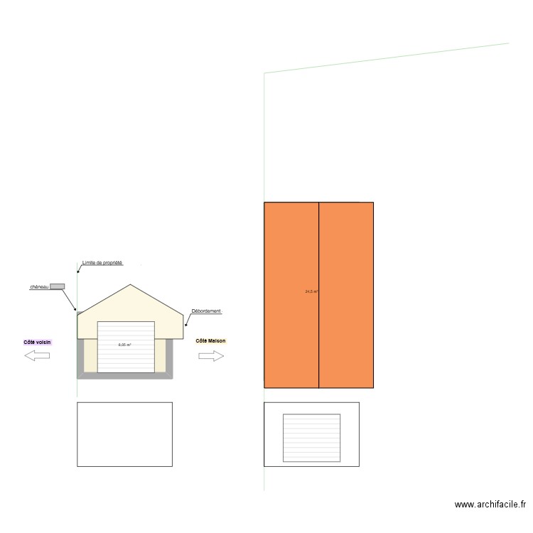Garage v4 coupe. Plan de 0 pièce et 0 m2