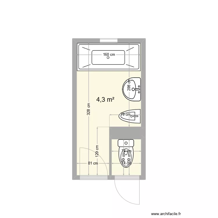 FONTA Roland Salle de bain. Plan de 