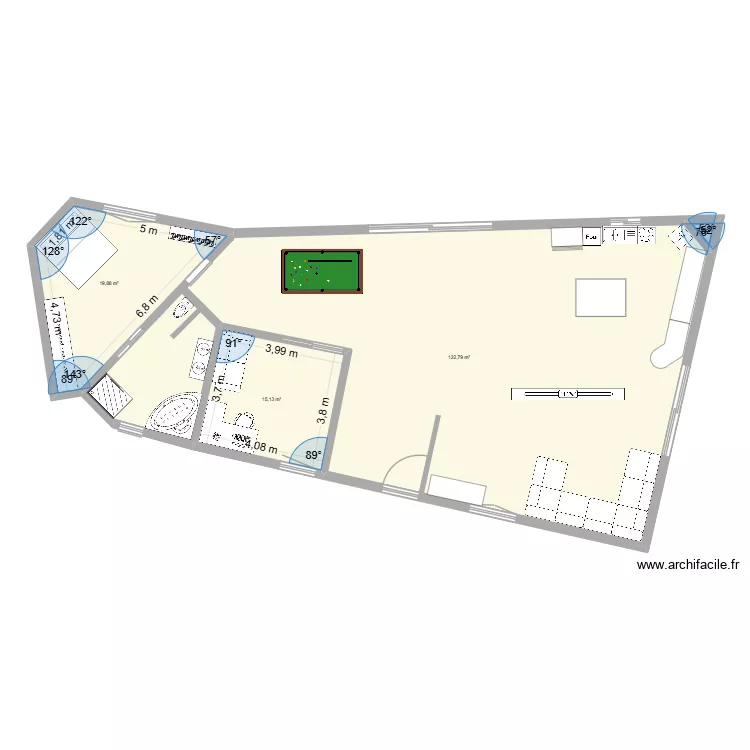 aaa. Plan de 4  et 158 m²