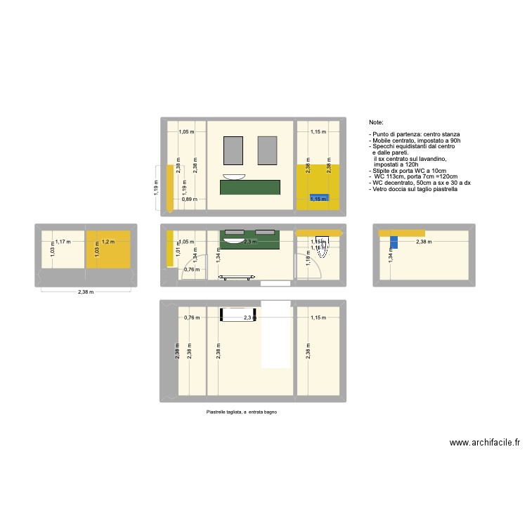 Base. Plan de 16 pièces et 32 m2