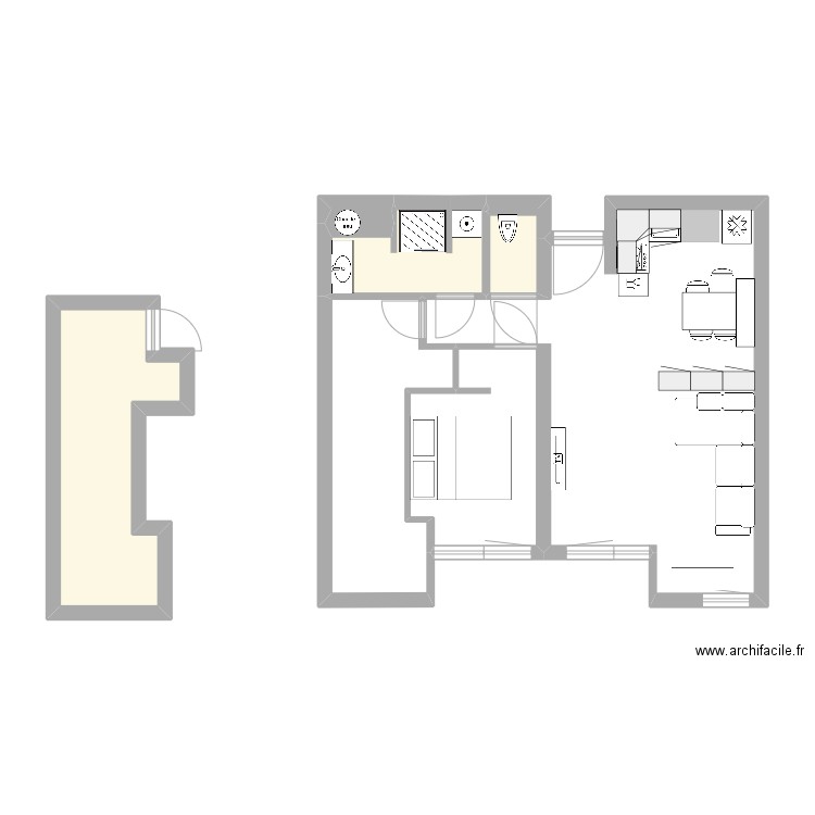 Ccs3. Plan de 4 pièces et 14 m2