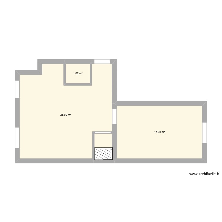 Vanves-Cible. Plan de 3 pièces et 43 m2