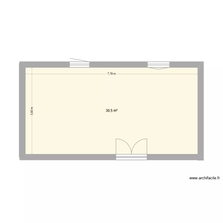 Sejour. Plan de 1  et 31 m²
