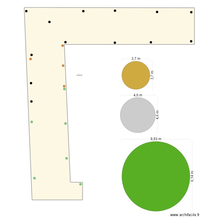 arrosage. Plan de 1 pièce et 214 m2