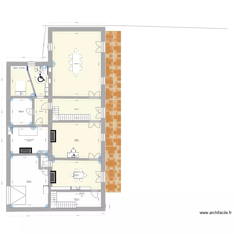 chambre ordac. Plan de 10 pièces et 224 m²
