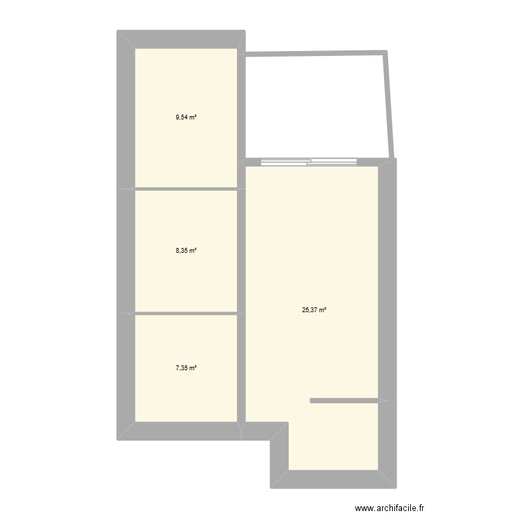 MAISON BEAUNE RDC. Plan de 4 pièces et 51 m2