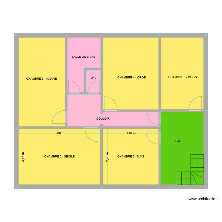 COLOC R+1. Plan de 9  et 98 m²