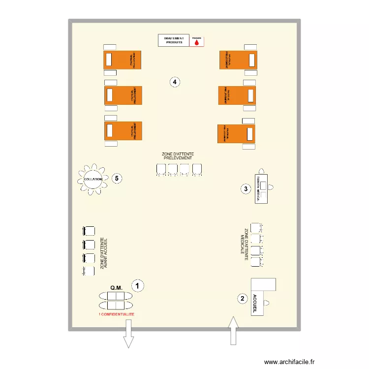 RIVE GAUCHE - CELLULE MANIET. Plan de 