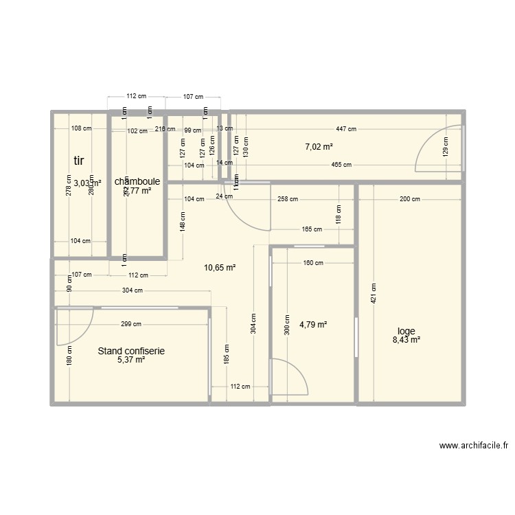 fete fo 3. Plan de 7 pièces et 42 m2