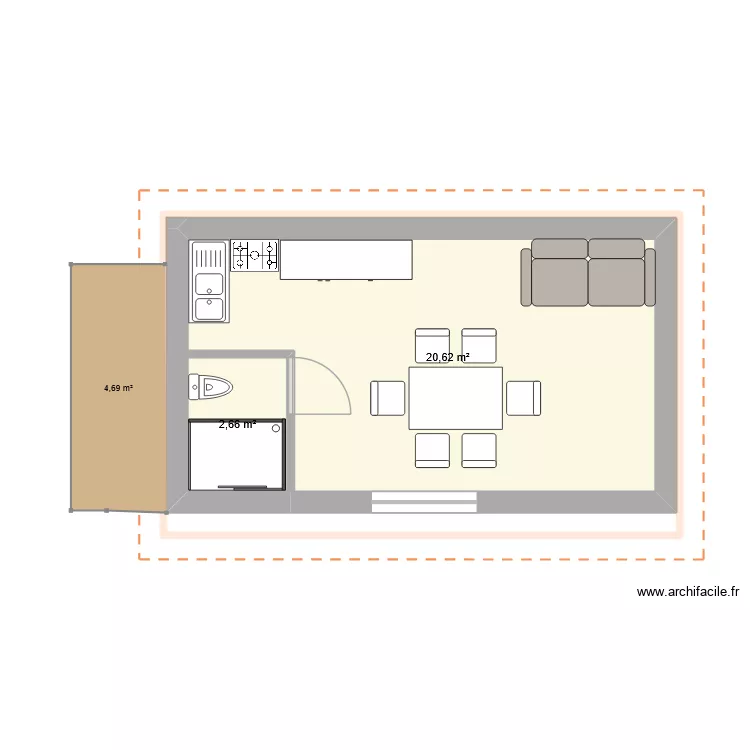 AYESMEUBLE. Plan de 2  et 23 m²