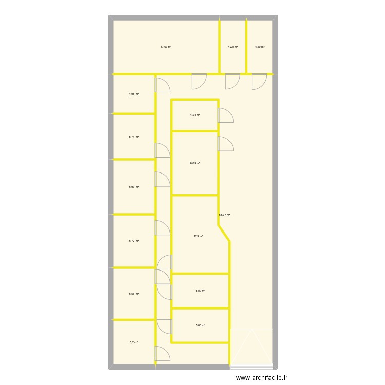 box carcassonne. Plan de 15 pièces et 165 m2
