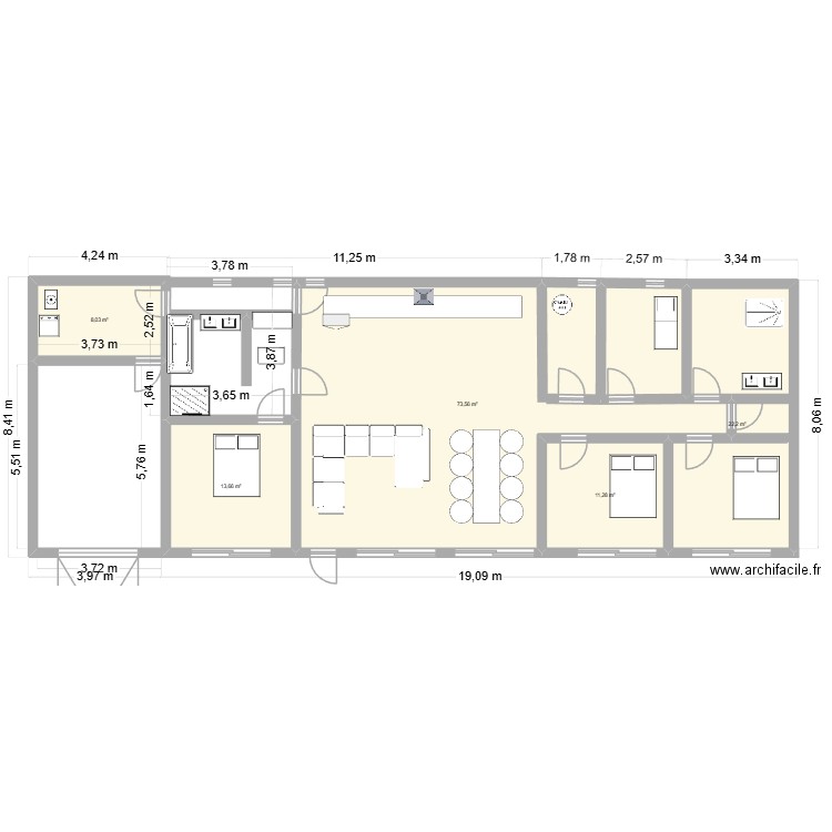 perso plan 1. Plan de 5 pièces et 129 m2