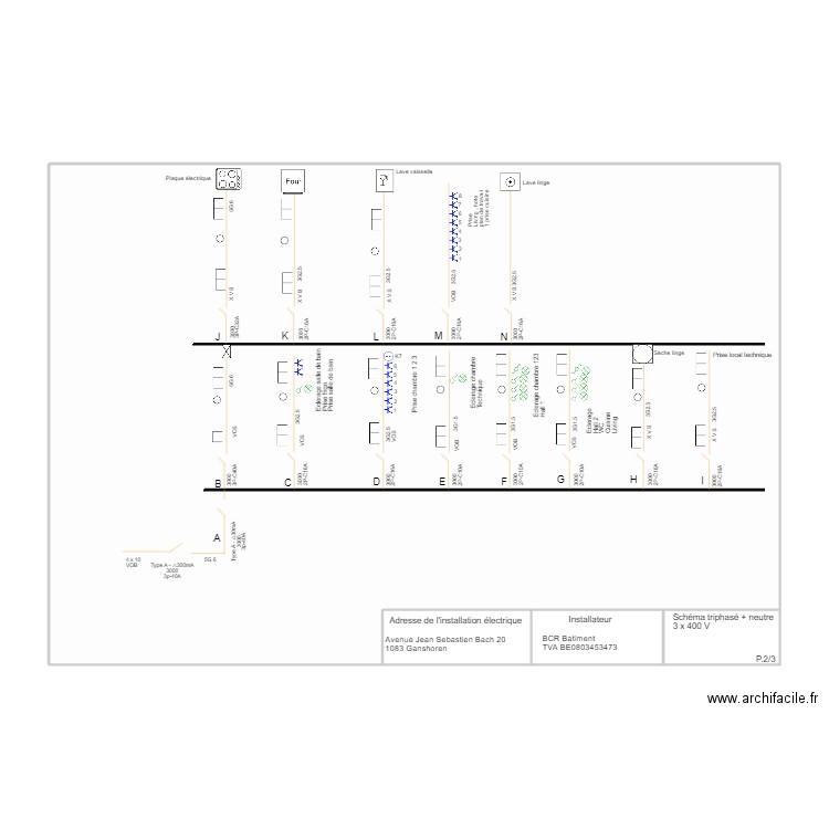 plan 1 page 2. Plan de 4 pièces et 153 m2