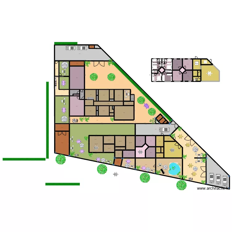 RESTO SUD + 4 CHAMBRES NORD + MAISON NR 220725. Plan de 