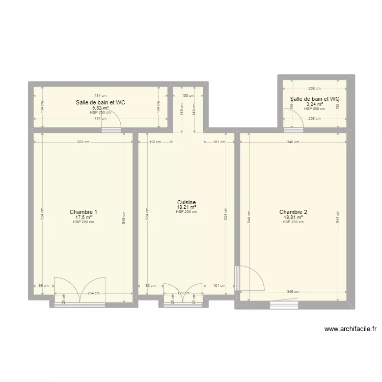 CHAMBRE D'HOTES. Plan de 5 et 64 m² CHAMBRE D'HOTES. Plan de 5 et 64 m²