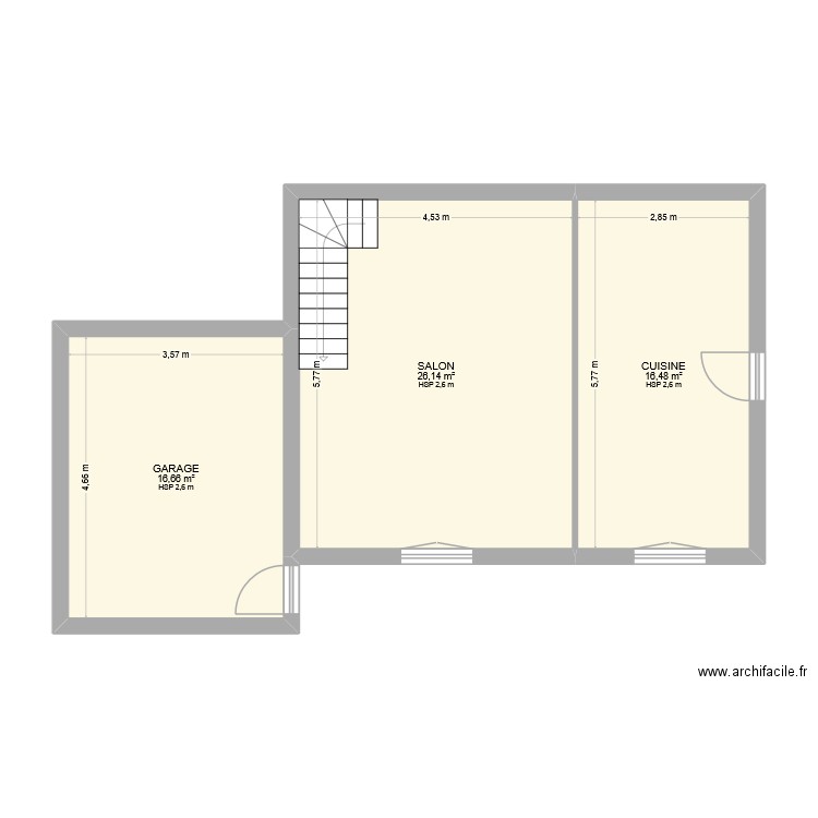 VENN  KEN  - DIANA. Plan de 3 pièces et 59 m2