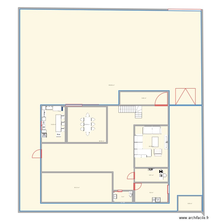 bambochine house. Plan de 11 pièces et 537 m2