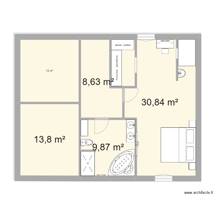 le pin. Plan de 8 pièces et 152 m2