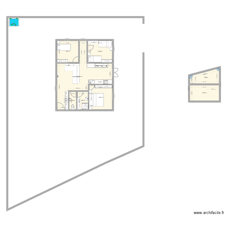 Maison_v4. Plan de 8 pièces et 86 m2